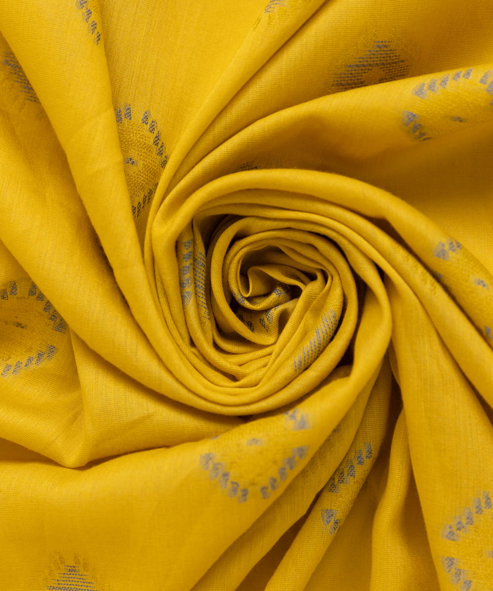 Extra Weft Jacquard Yellow Solid Dupatta