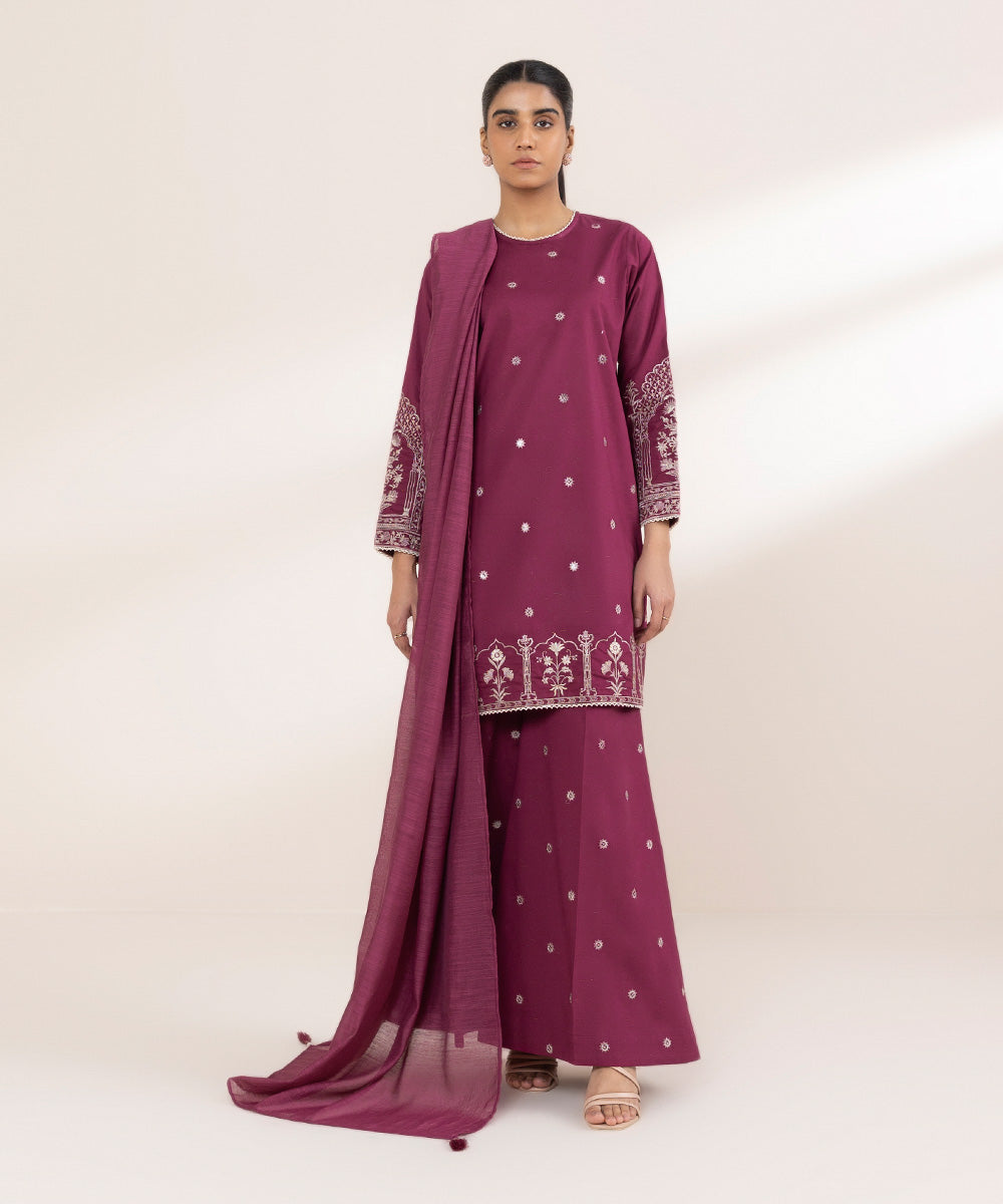 Manaar Purple Solid Dupatta