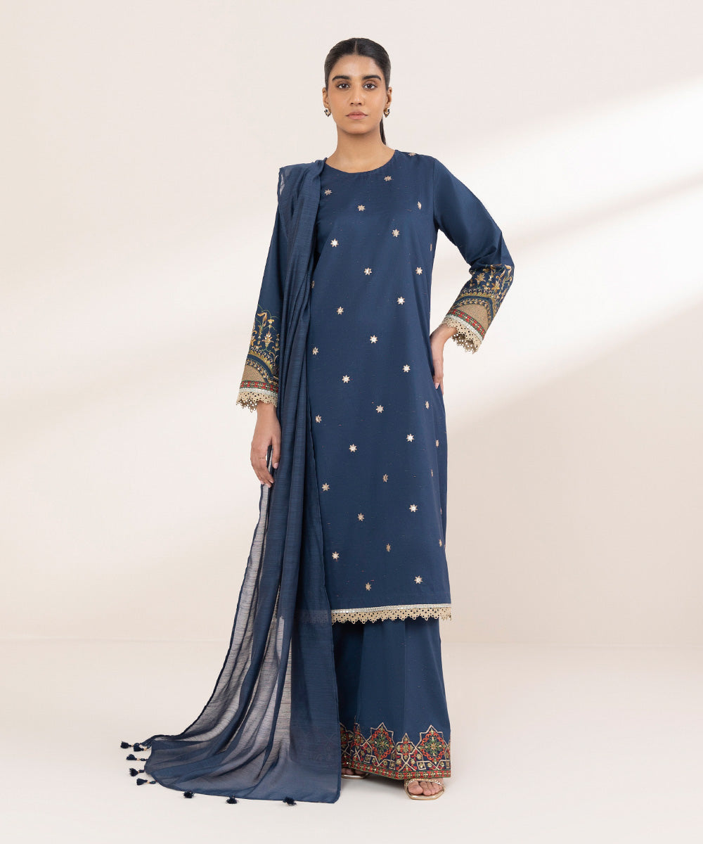 Manaar Blue Solid Dupatta