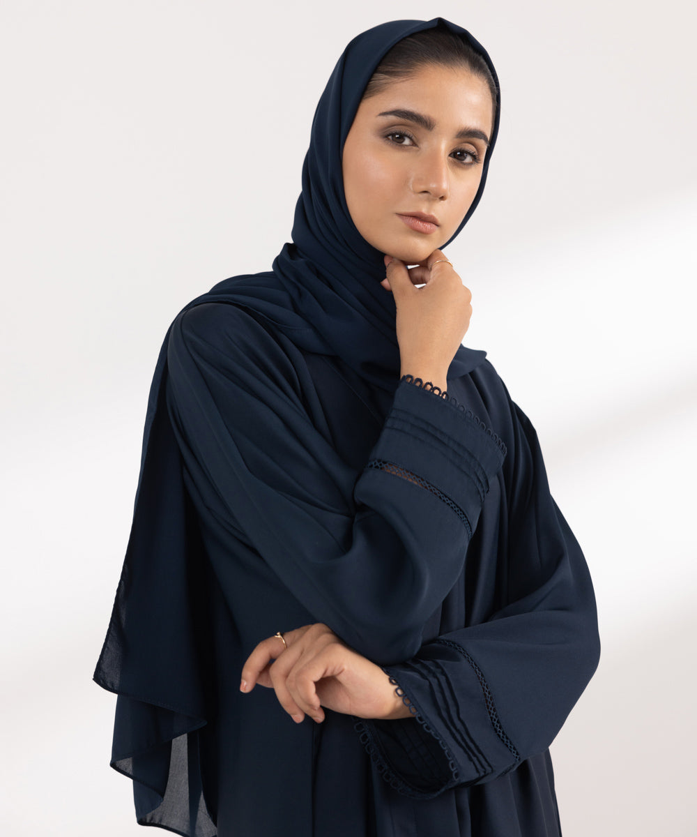 Women's Basic Navy Blue Abbaya