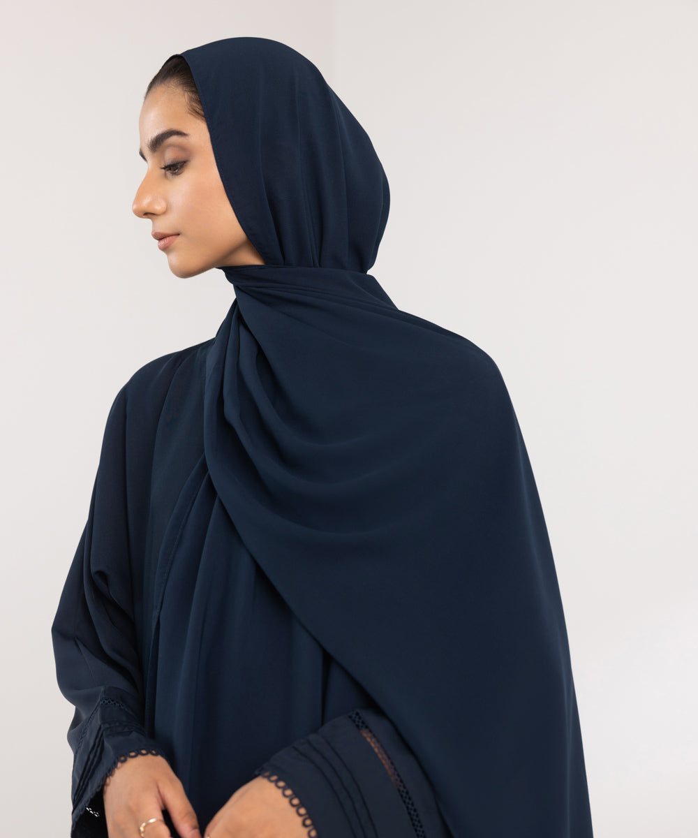 Women's Basic Navy Blue Abbaya