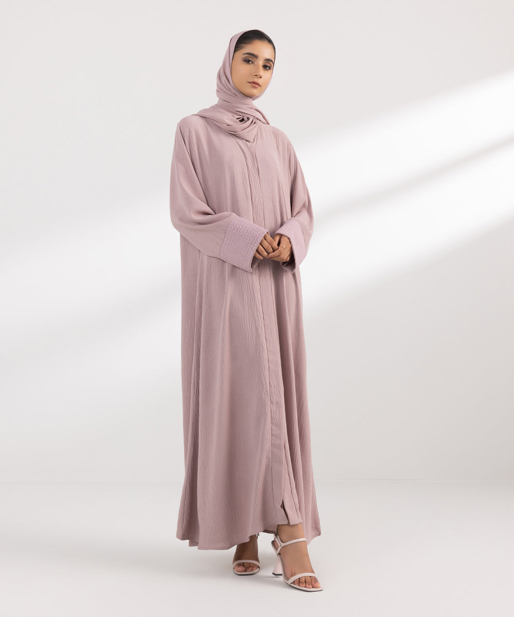 Women's Fashion Light Pink Abbaya Set