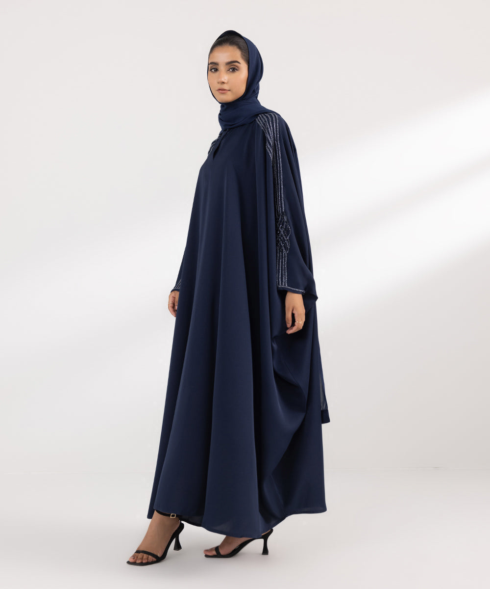 Women's Formal Navy Blue Abbaya Set