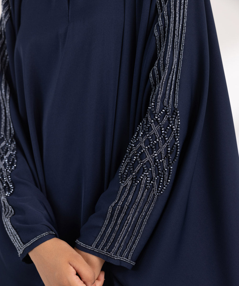 Women's Formal Navy Blue Abbaya Set