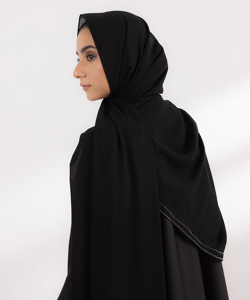 Women's Formal Black Abbaya Set