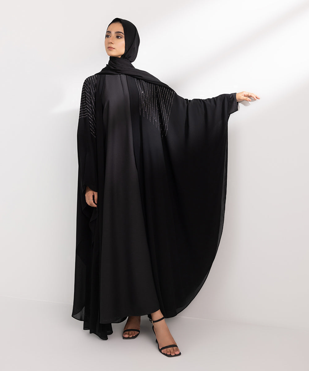 Women's Formal Black Abbaya Set