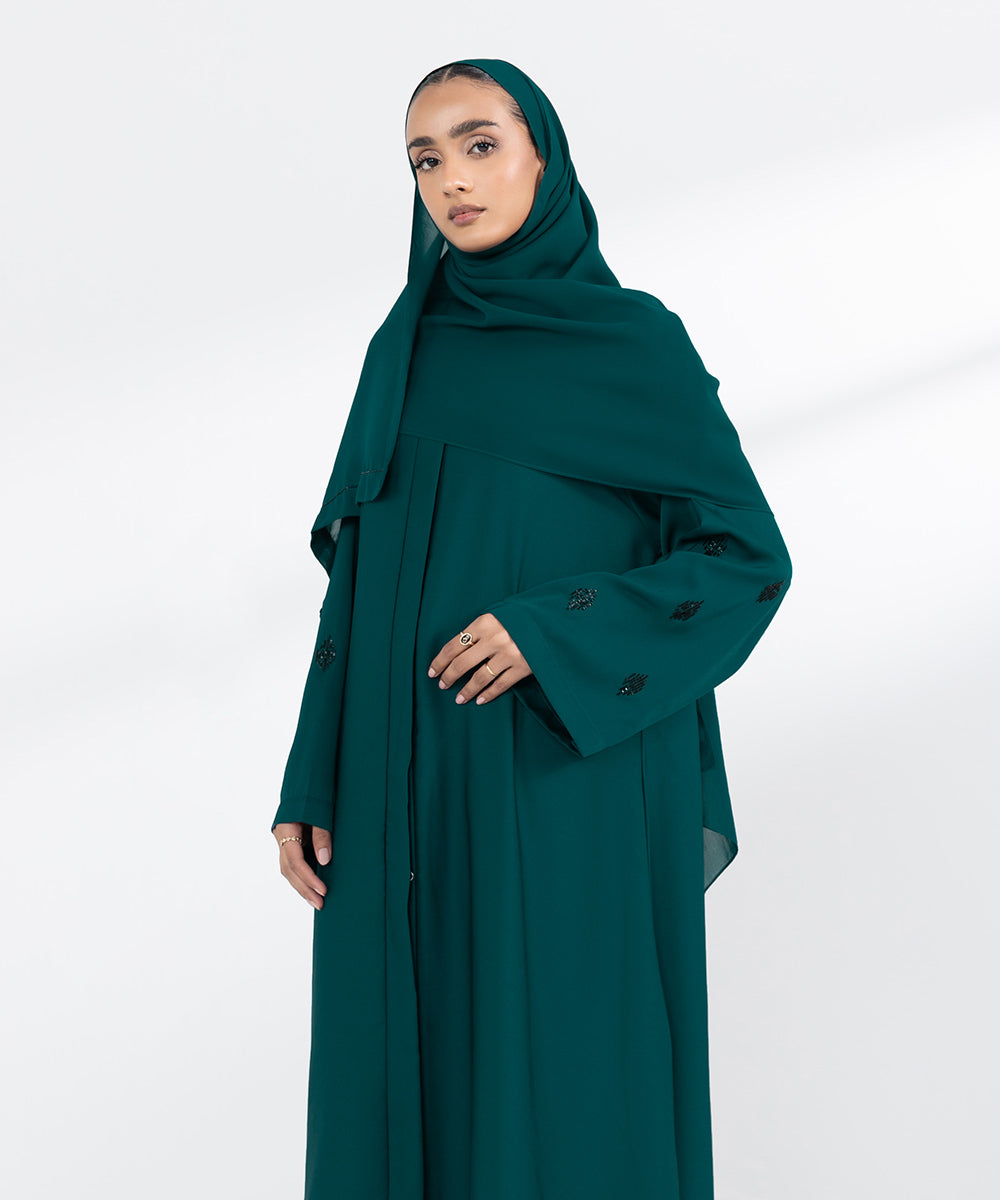 Green Embellished Abbaya Set