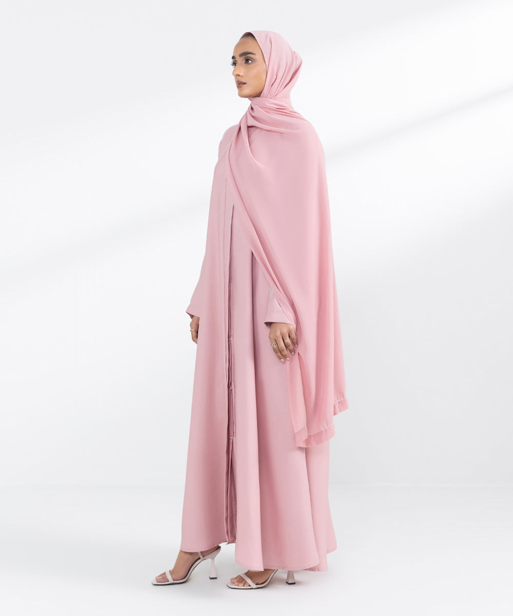 Pink Embellished Abbaya Set