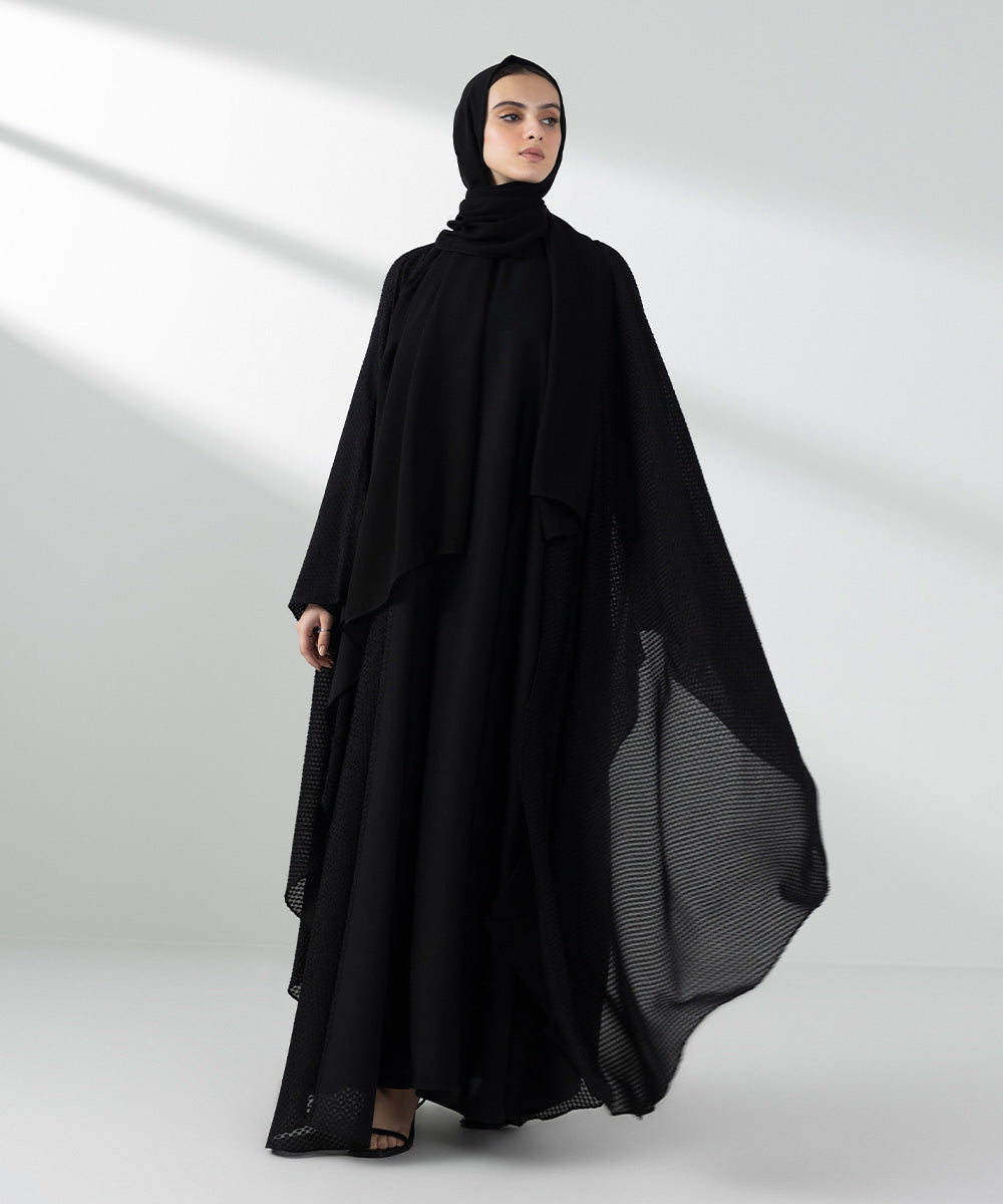 Front Open Cape Abaya Set