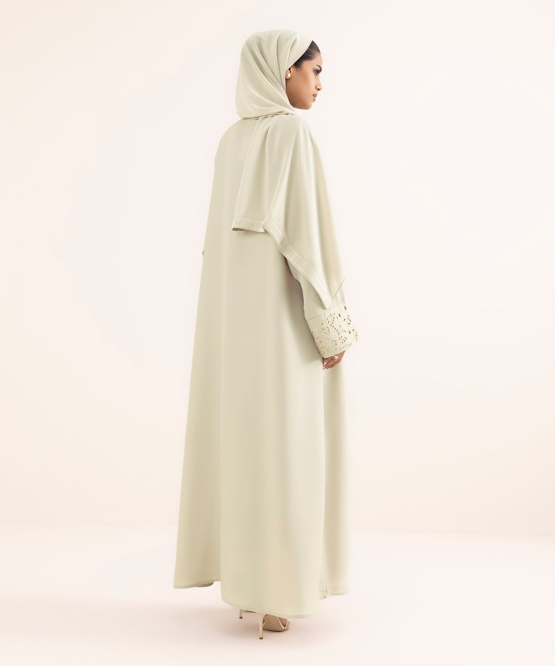 Women's Beige Nida Abaya Set