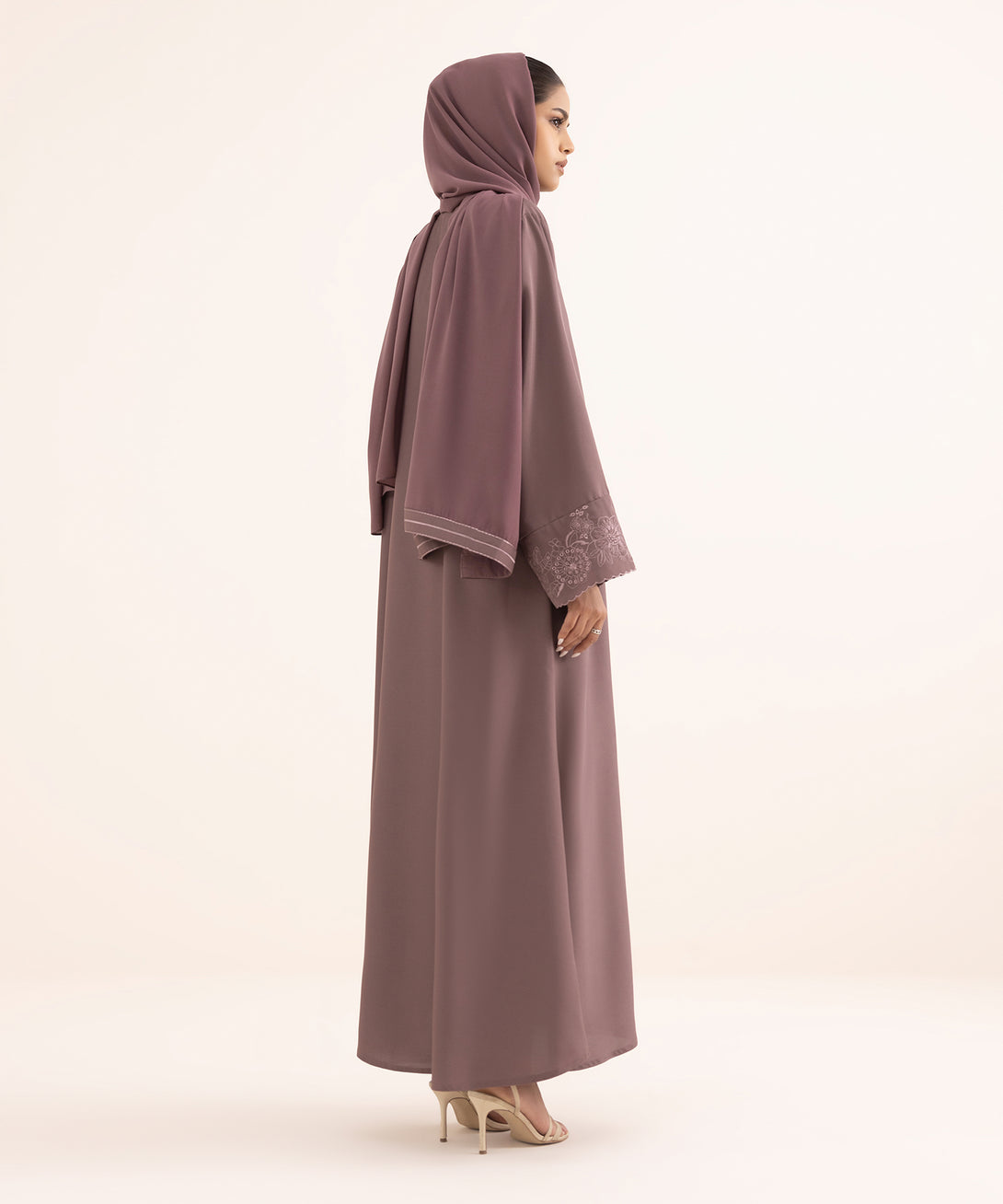 Women's Pink Nida Abaya Set
