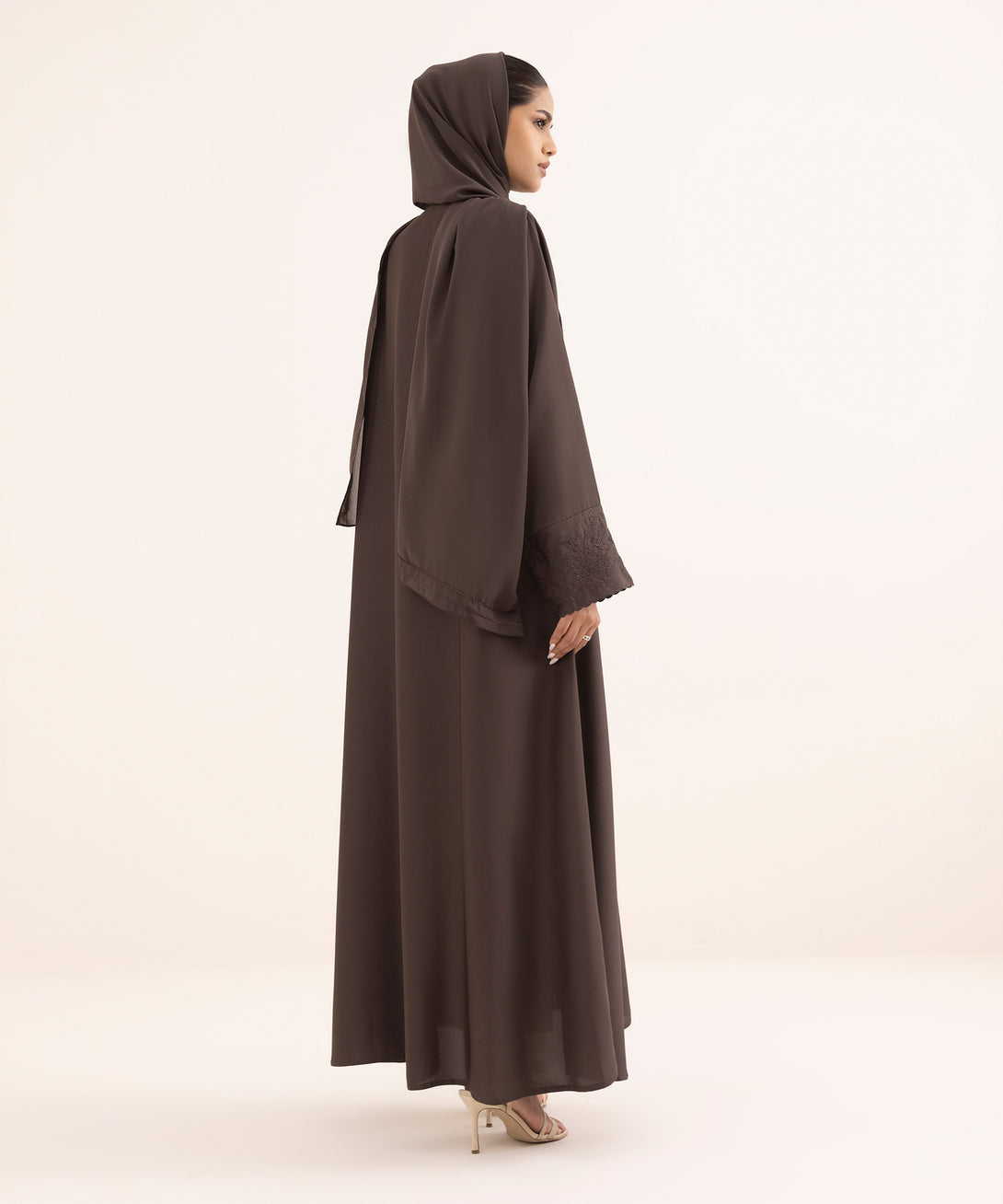 Women's Brown Nida Abaya Set