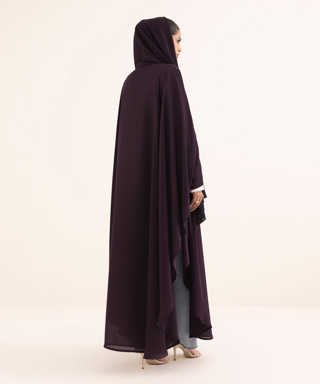 Women's Purple Chiffon Abaya Set