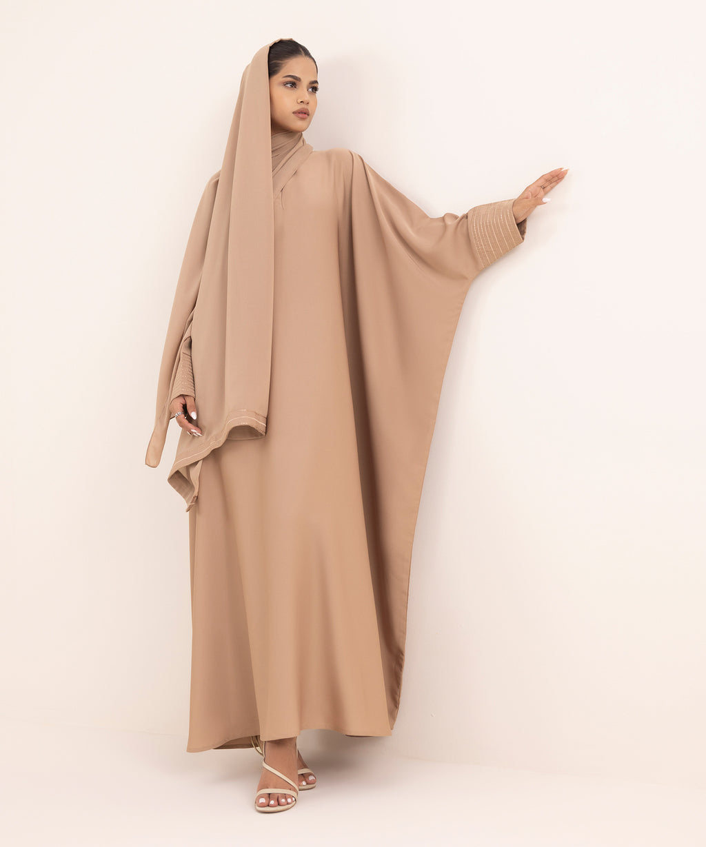 Women's Pink Nida Abaya Set