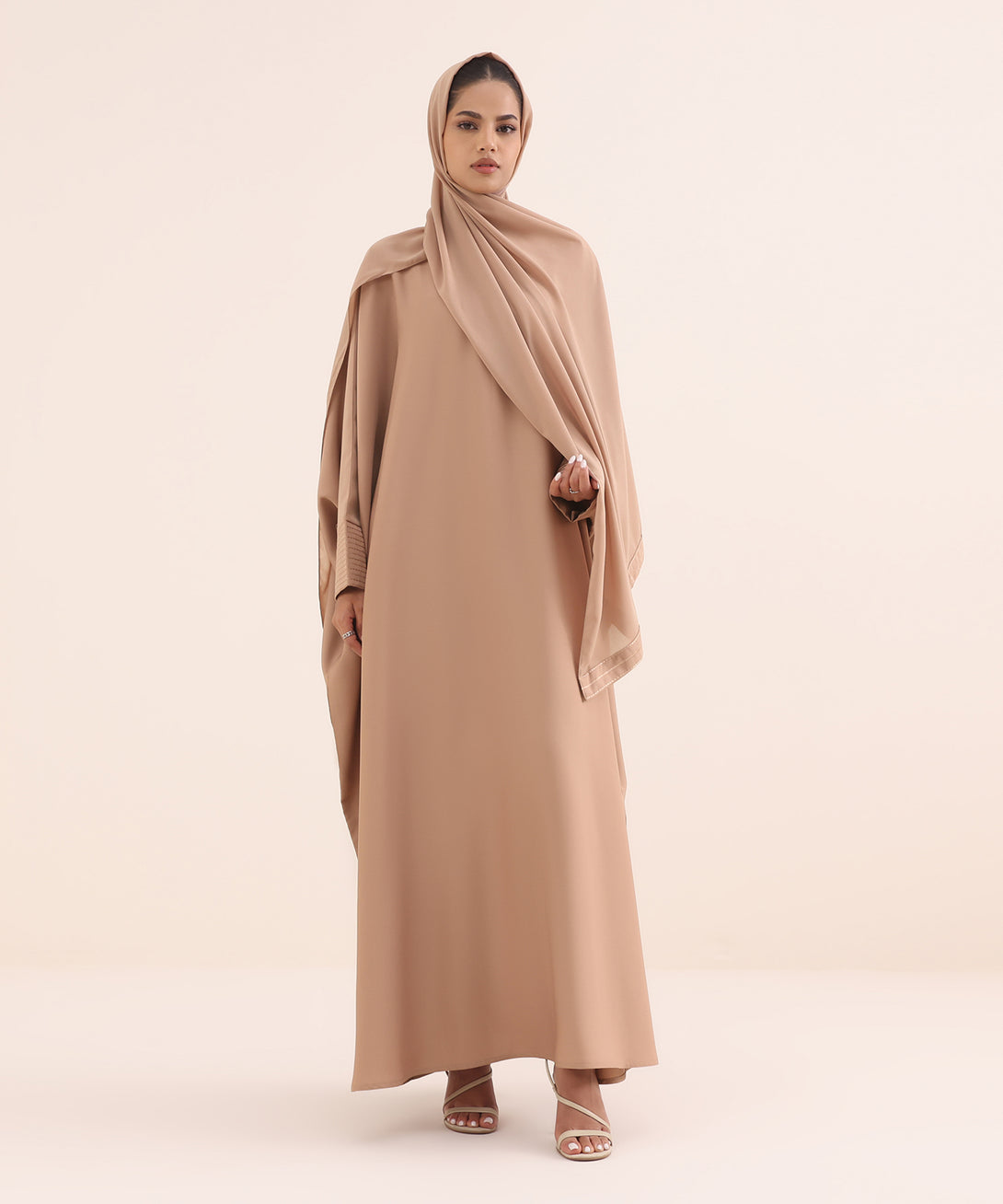 Women's Pink Nida Abaya Set