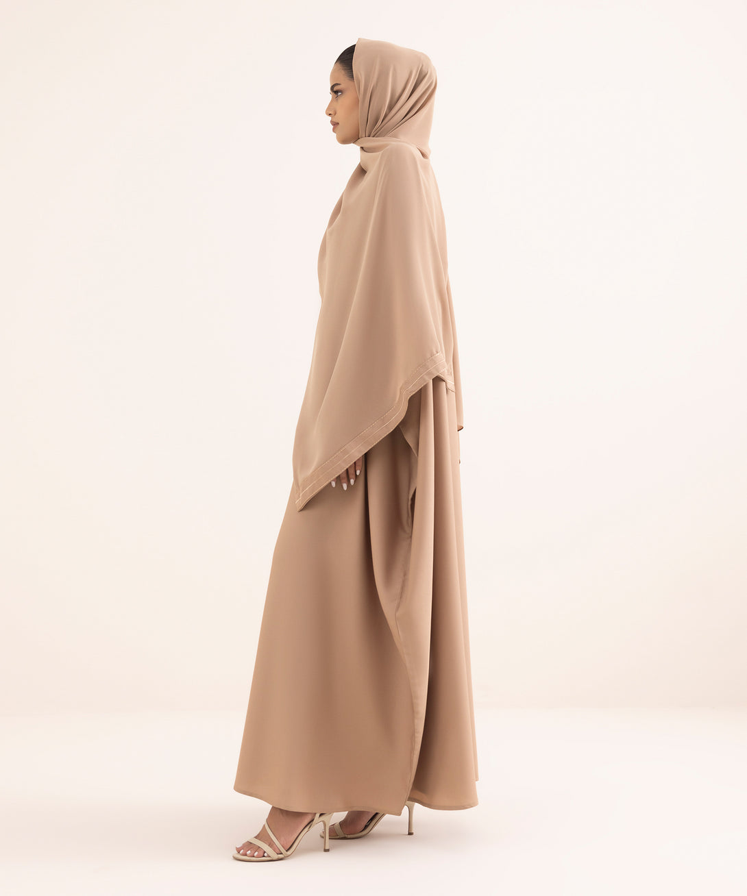 Women's Pink Nida Abaya Set