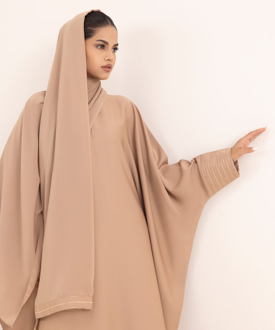 Women's Pink Nida Abaya Set