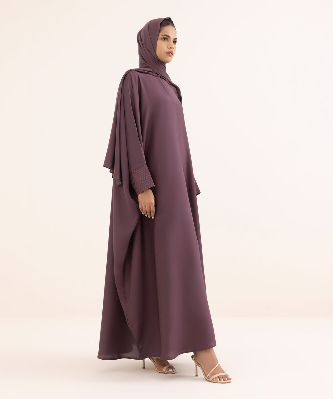 Women's Purple Nida Abaya Set