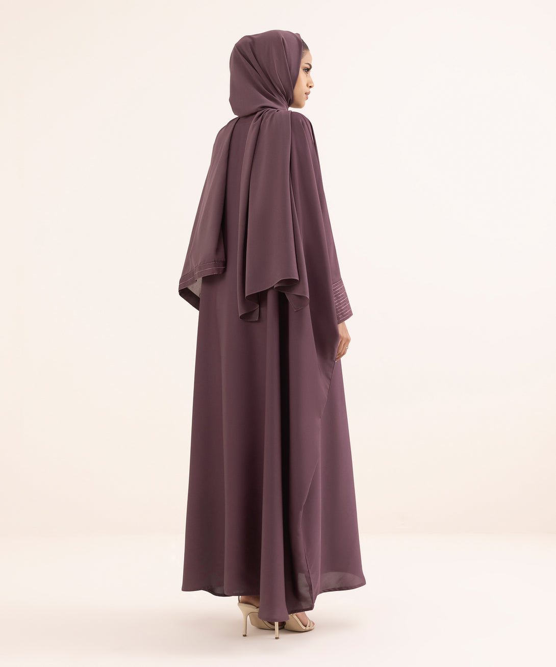 Women's Purple Nida Abaya Set