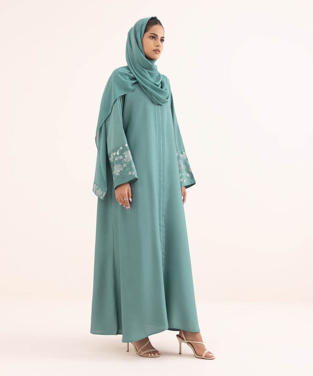 Women's Blue Nida Abaya Set