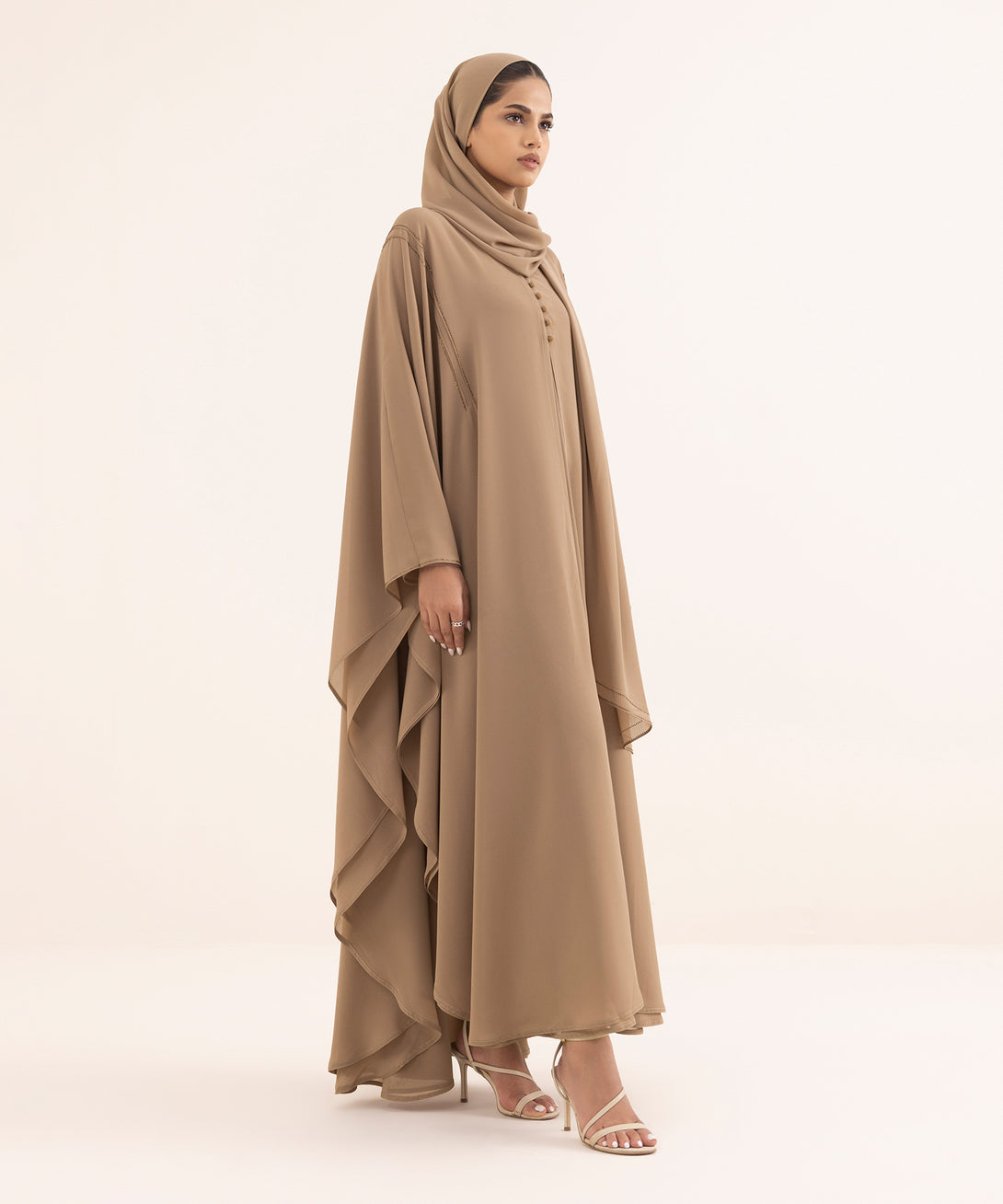 Women's Beige Neda Abaya Set