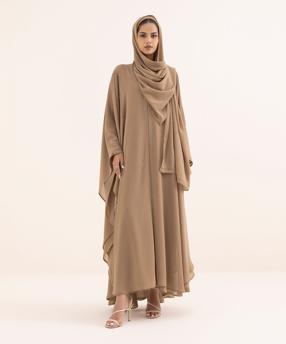 Women's Beige Neda Abaya Set