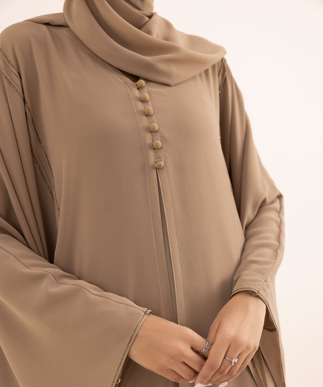 Women's Beige Neda Abaya Set