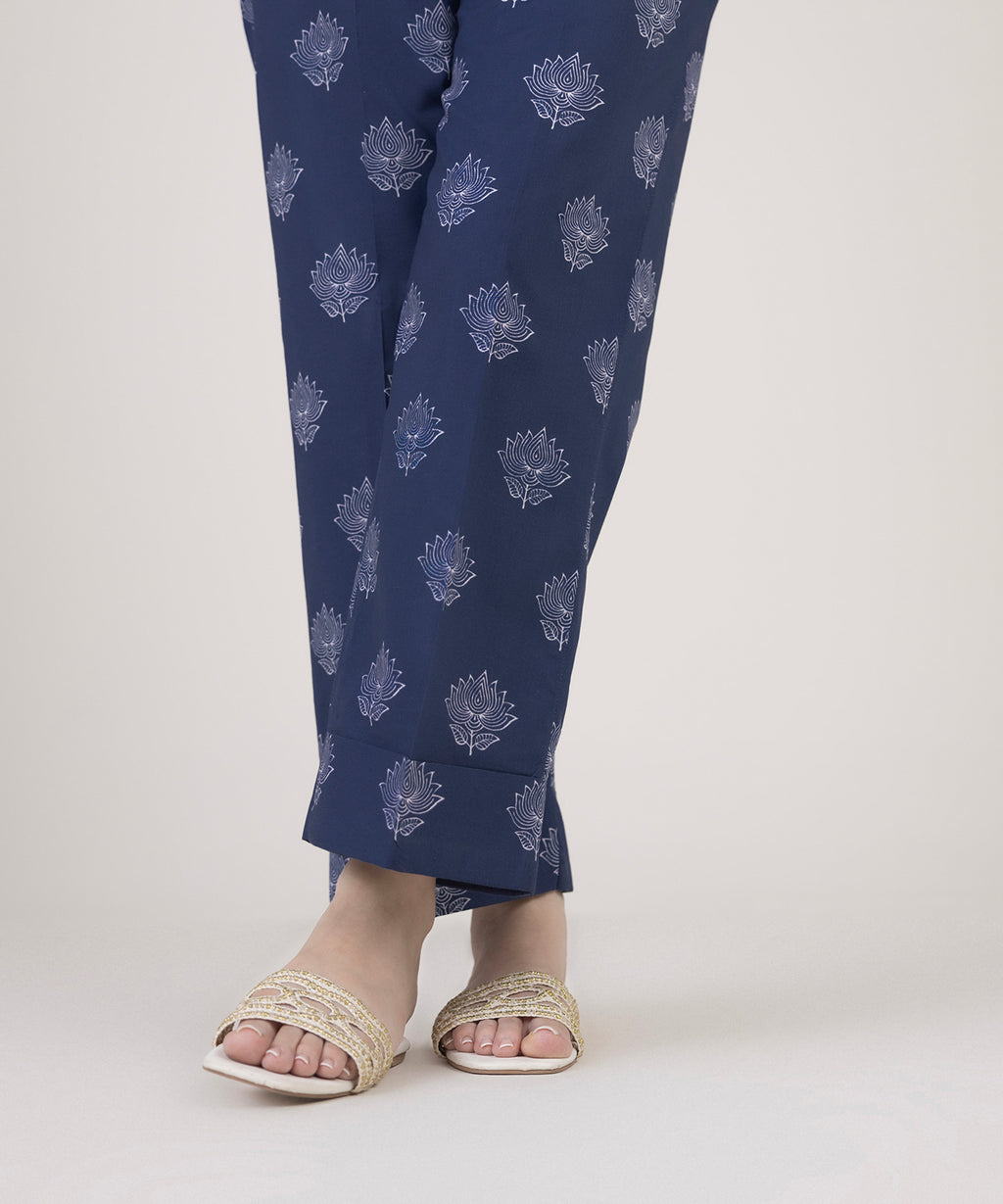 Printed Cambric Straight Pants