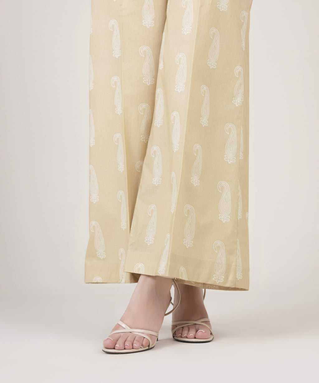 Printed Cambric Flared Pants