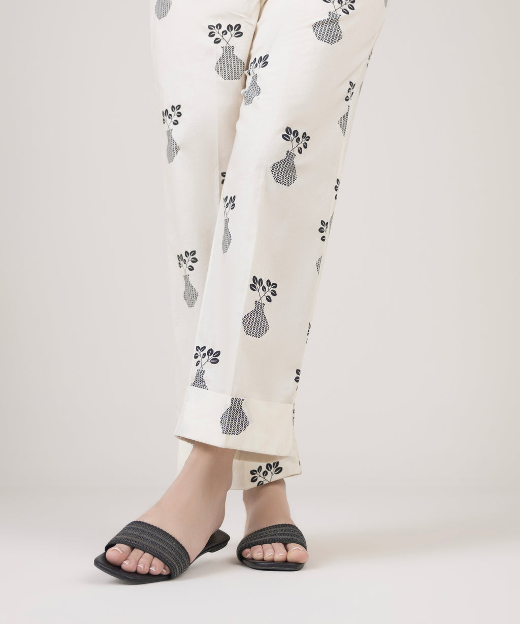 Printed Cambric Straight Pants