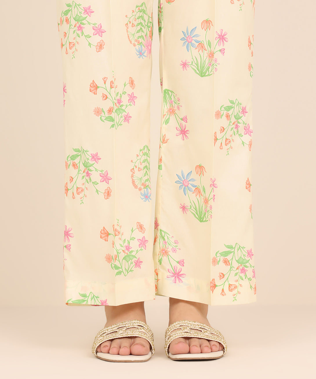 Women's RTW Cotton Viscose Multi Printed Straight Pants
