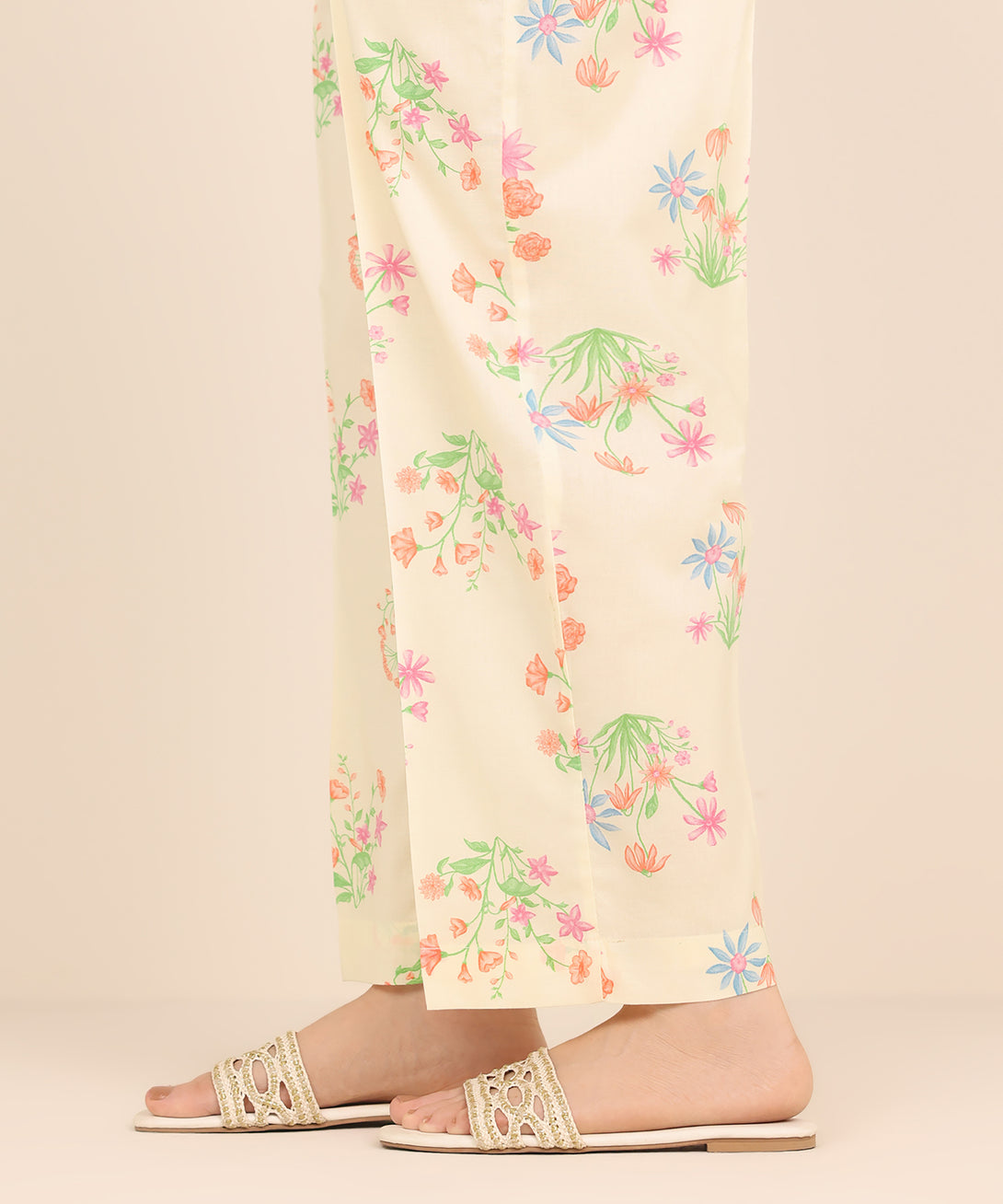 Women's RTW Cotton Viscose Multi Printed Straight Pants