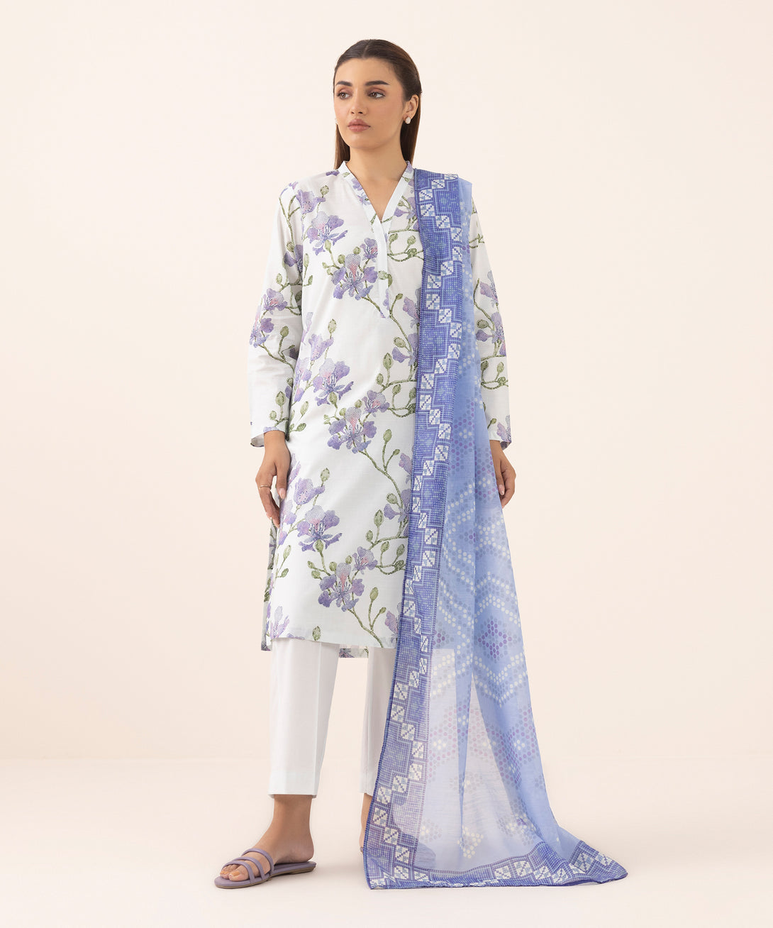 Manaar Blue Printed Dupatta