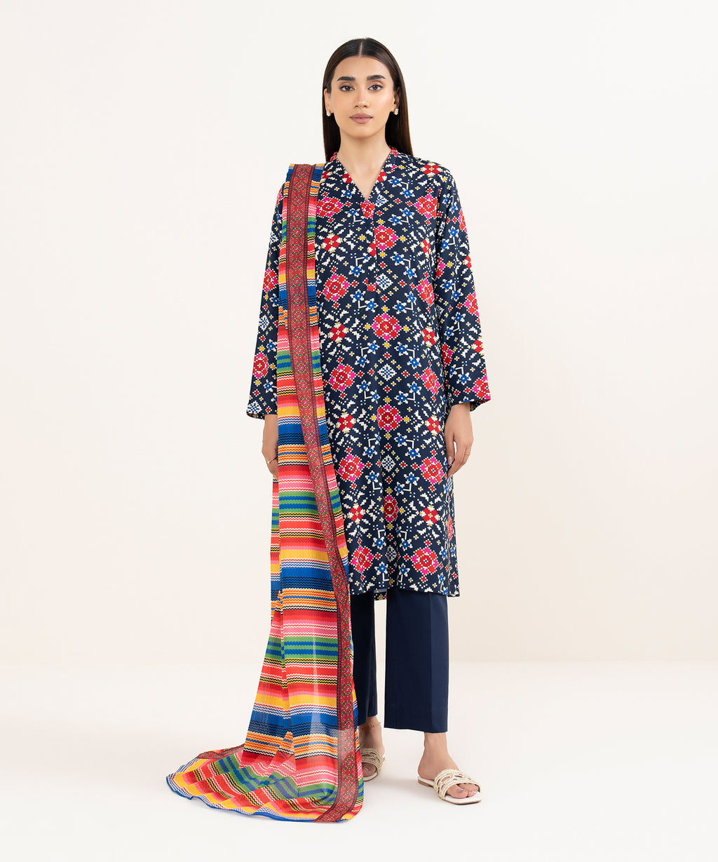 Women's Fine Voile Multi Printed Dupatta