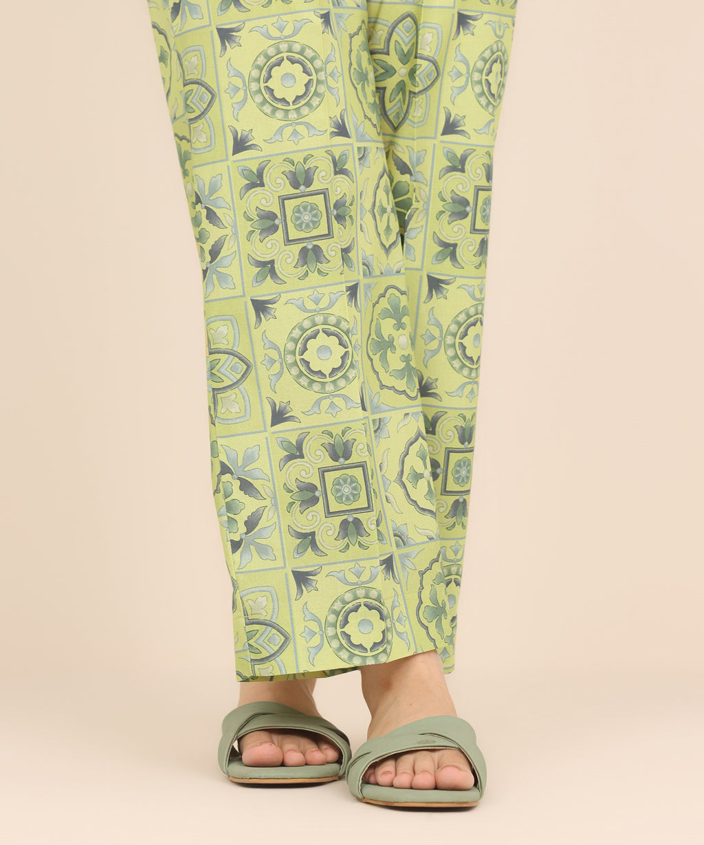 Printed Cambric Straight Pants