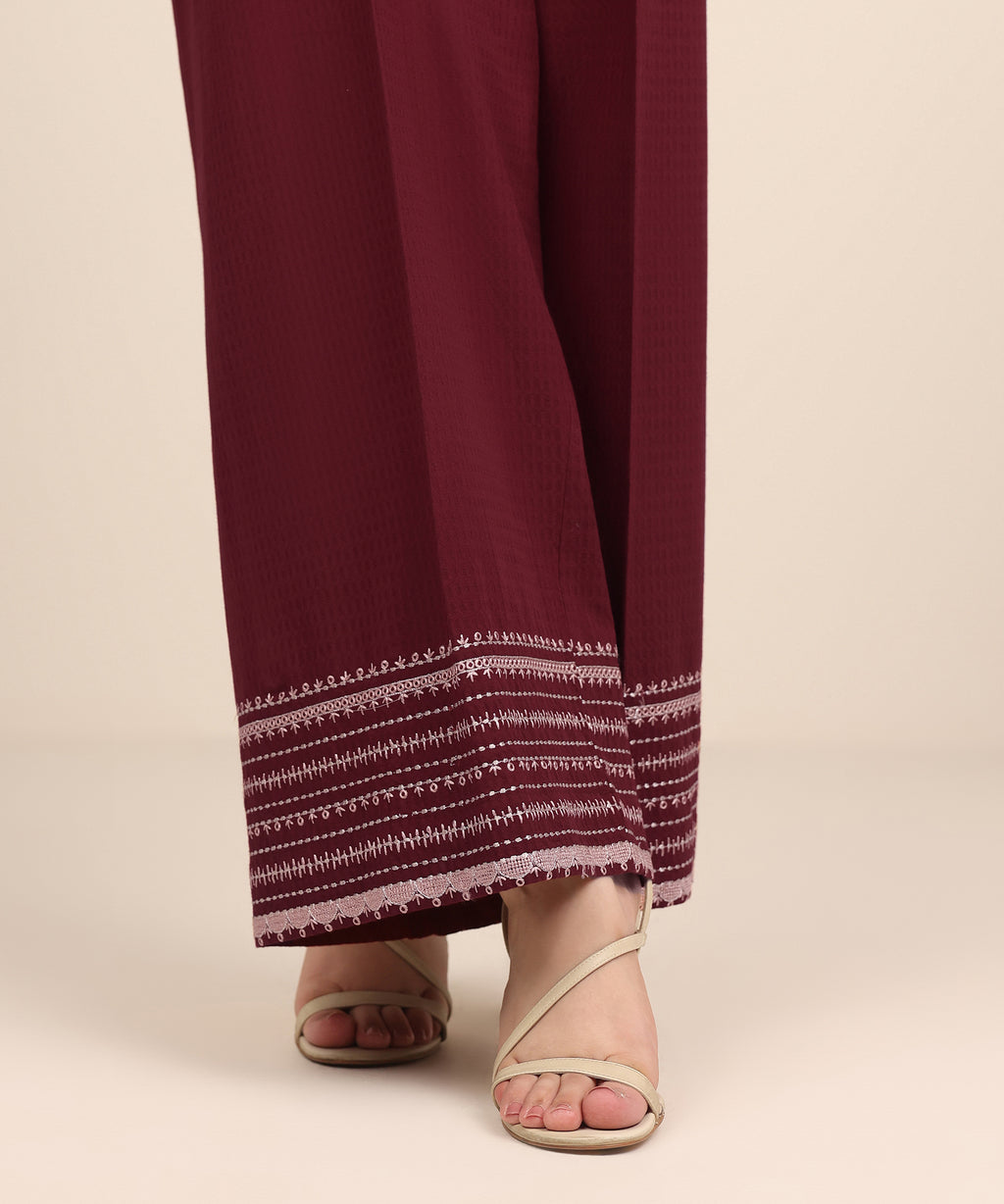 Embroidered Dobby Culottes
