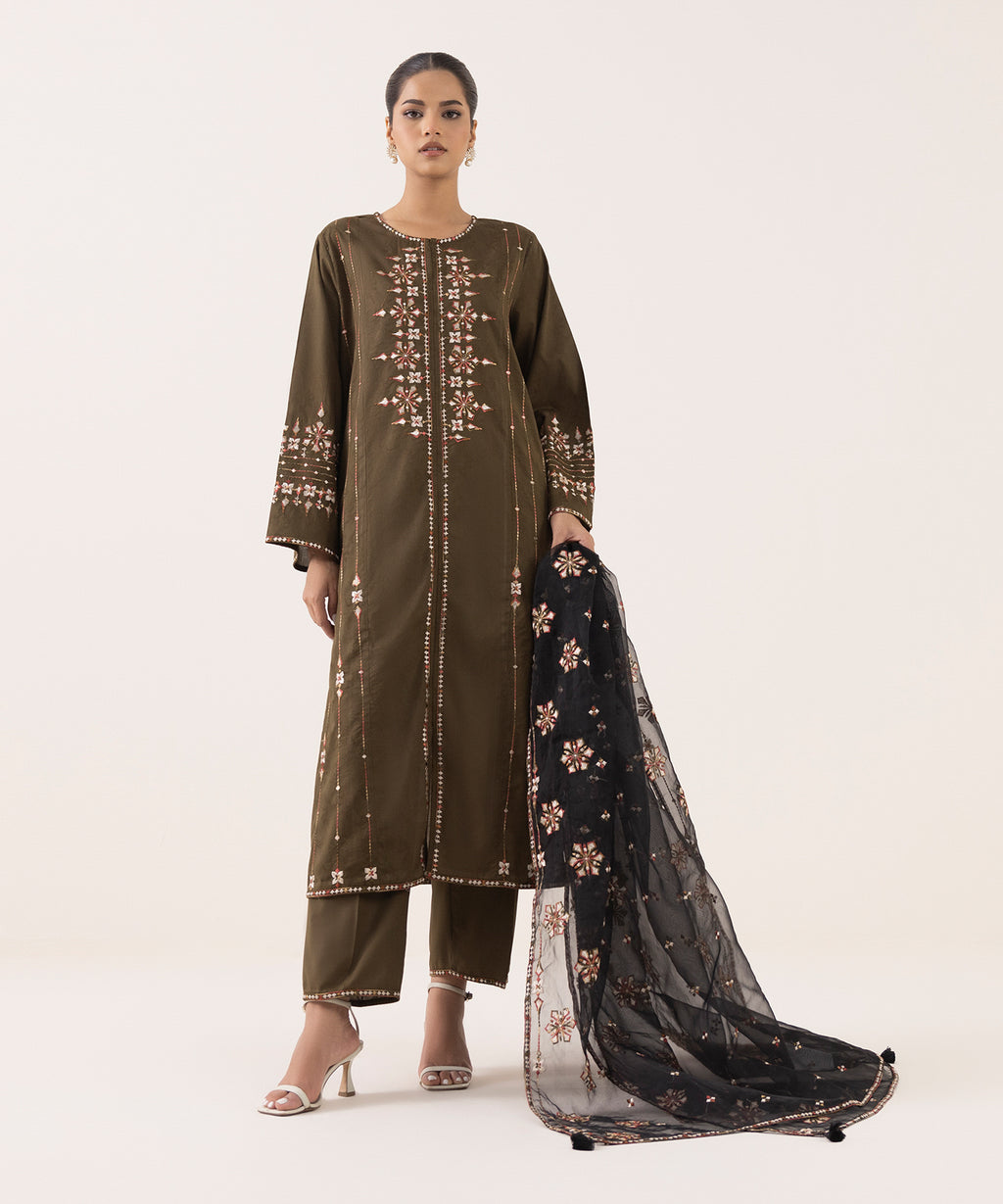 Embroidered Organza Dupatta