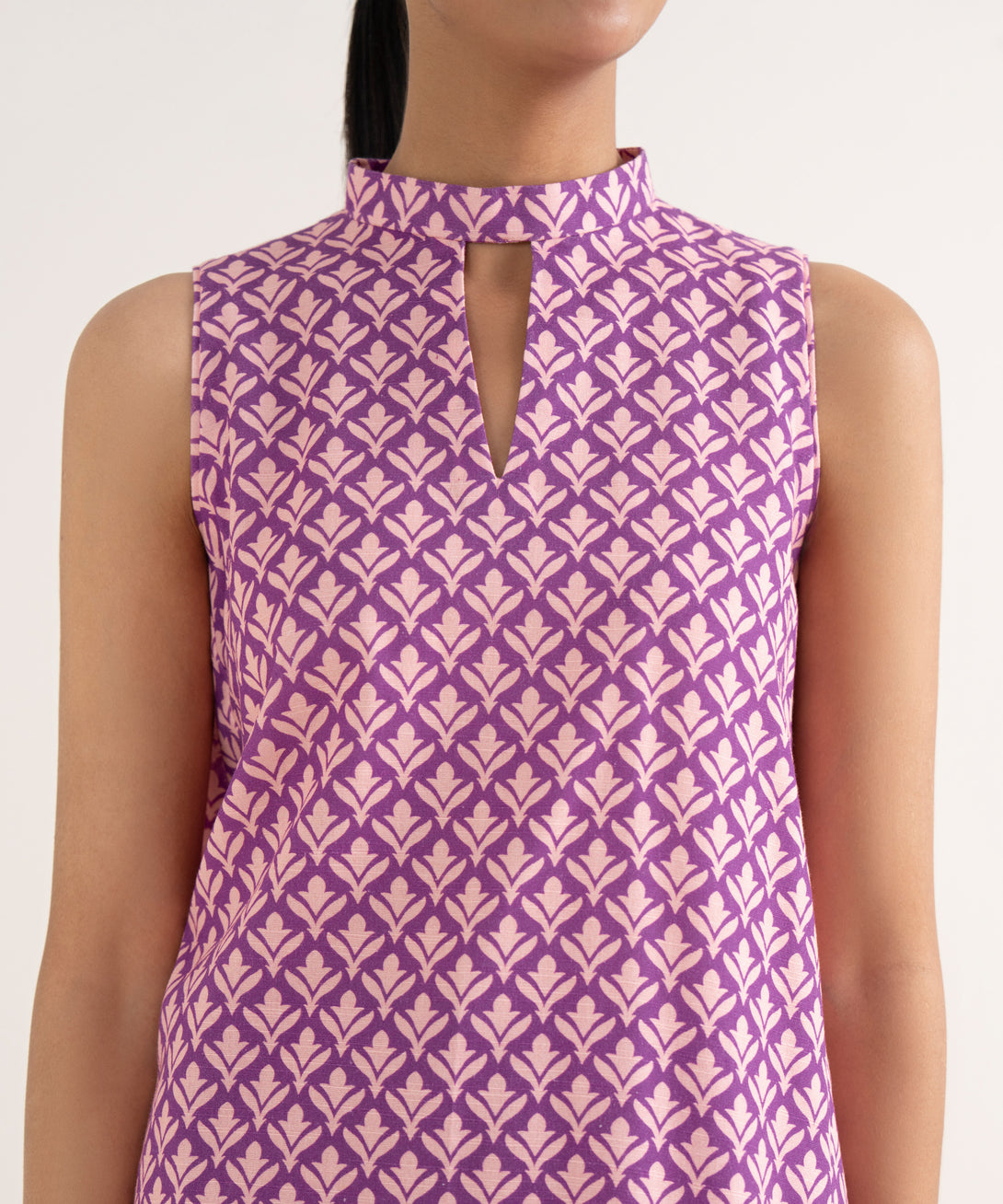 Women's Unstitched Lawn Printed Magenta Three Piece Suit