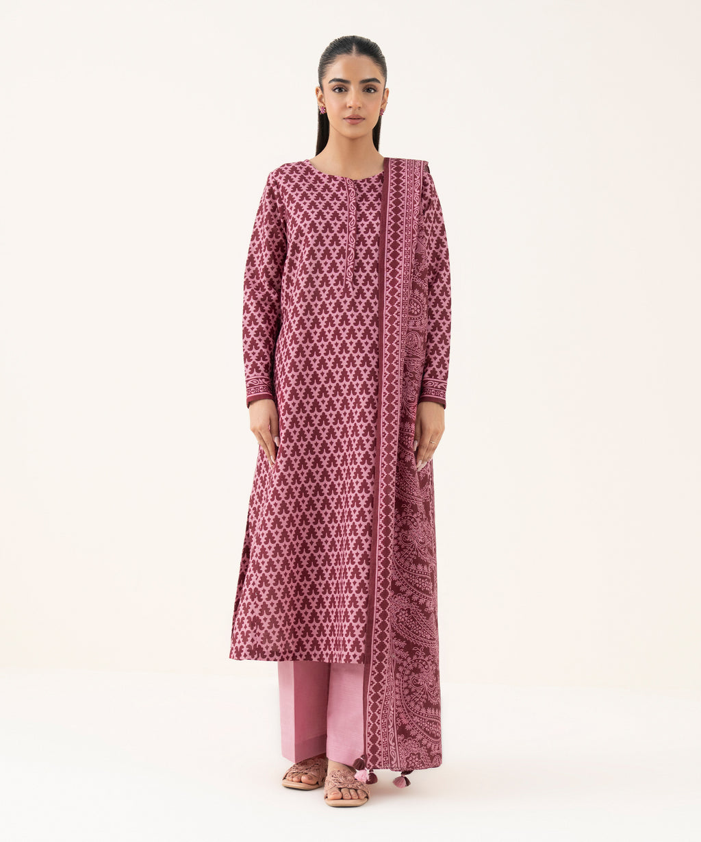 Women's Unstitched Lawn Printed Multi Three Piece Suit