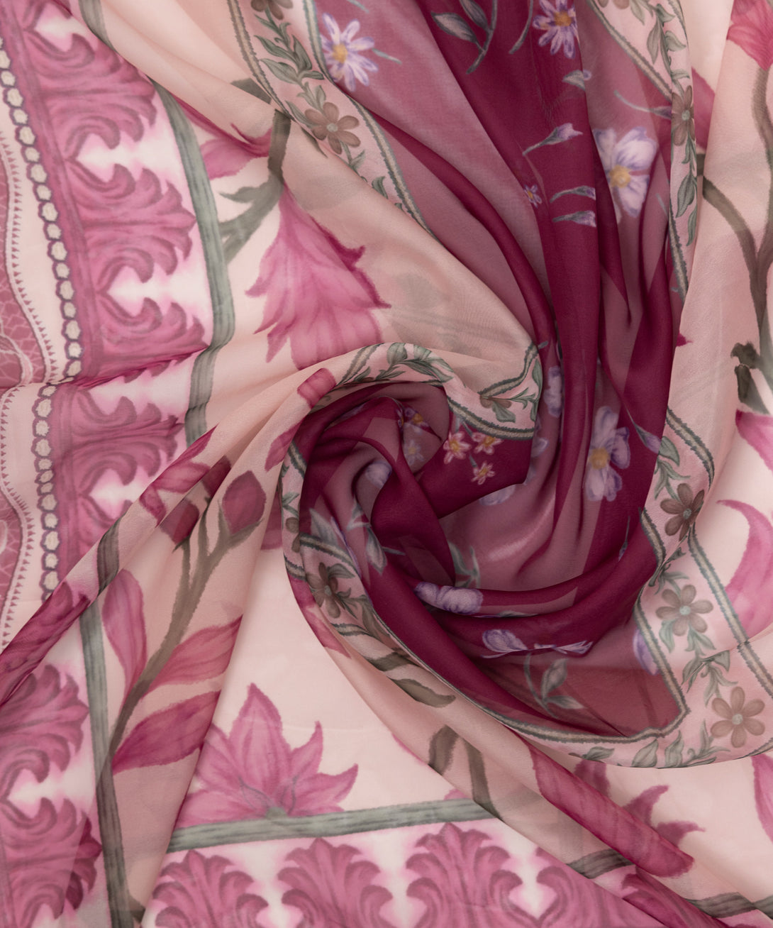 Blended Tissue Purple Printed Dupatta