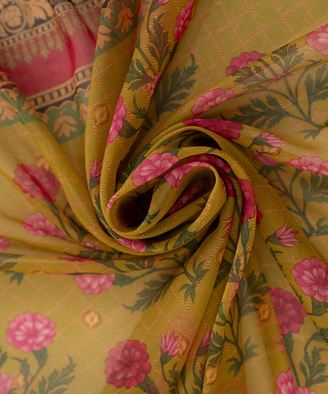 Women's RTW Blended Tissue Green Printed  Dupatta