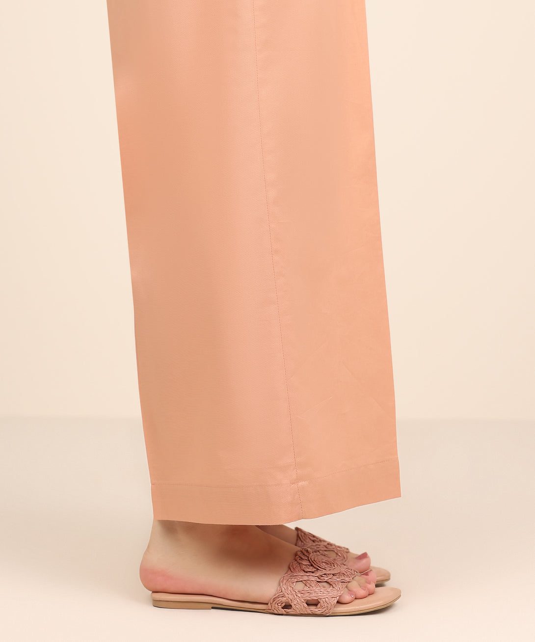 Women's RTW Cambric Peach Dyed Straight Pants