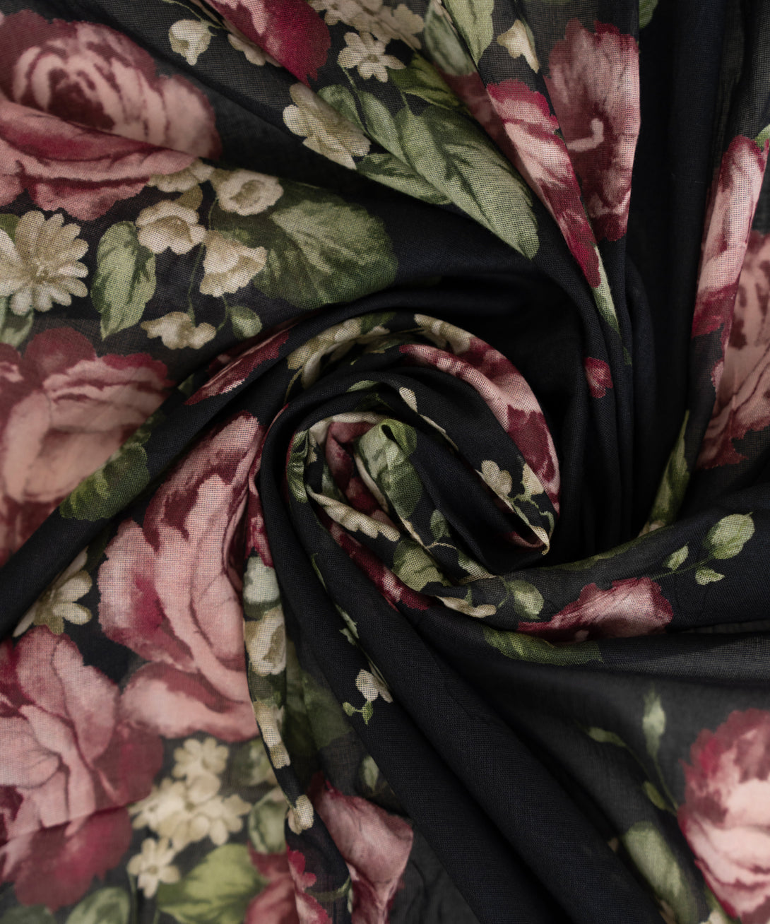 Fine Volie Black Printed Dupatta