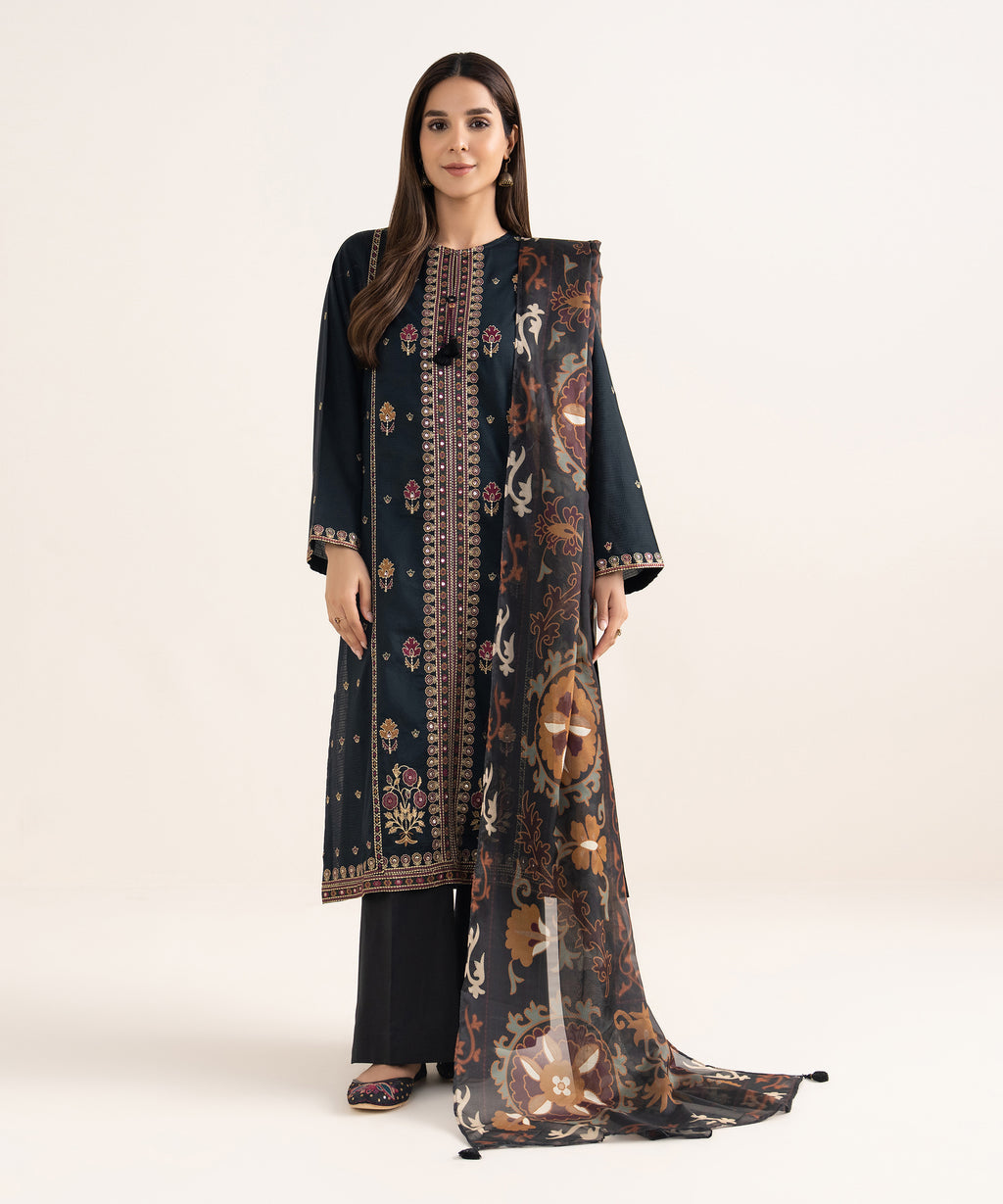 Blended Tissue Black Printed Dupatta