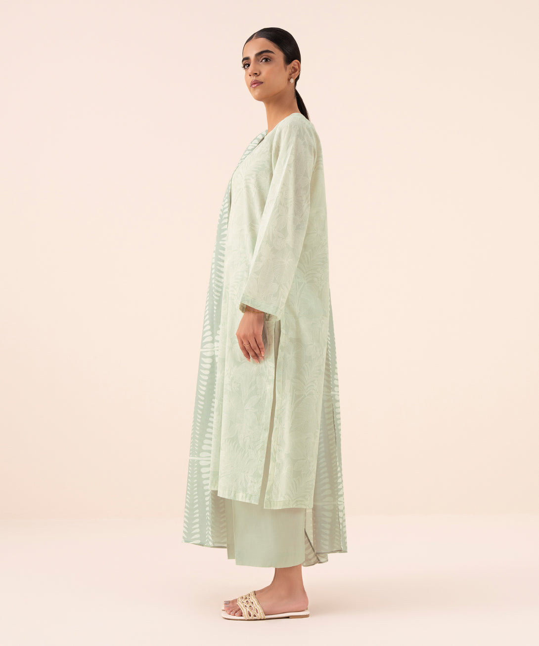 Women's Unstitched Cotton Printed Multi Three Piece Suit