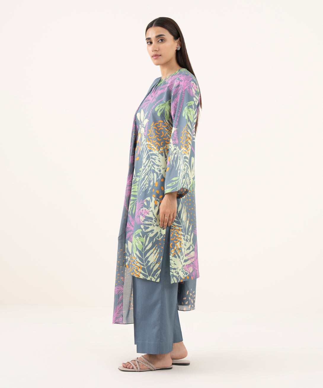 Women's Unstitched Lawn Printed Multi 3 Piece Suit