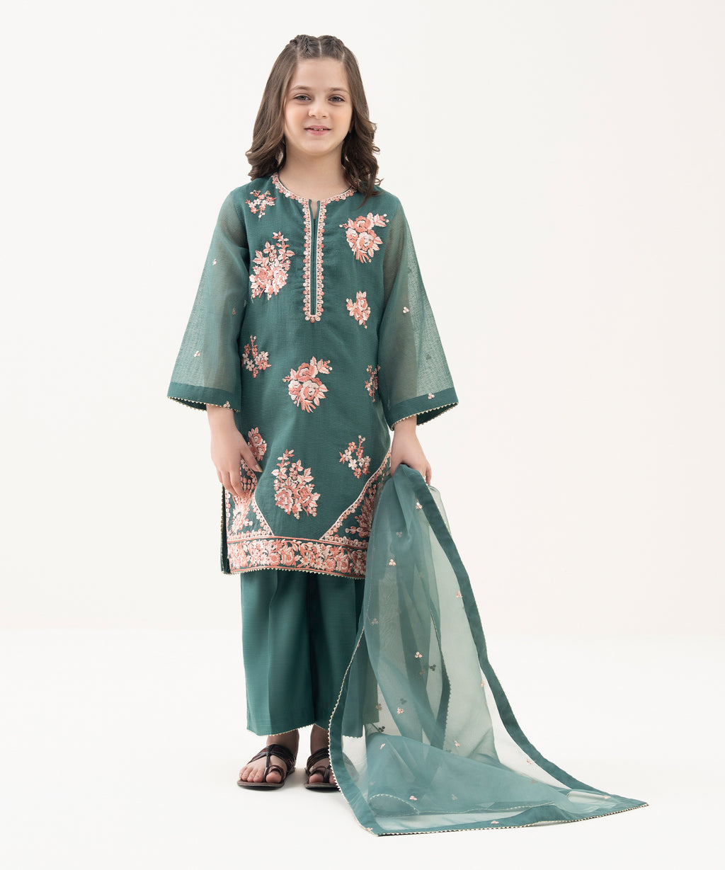 3 Piece - Embroidered Karandi Suit