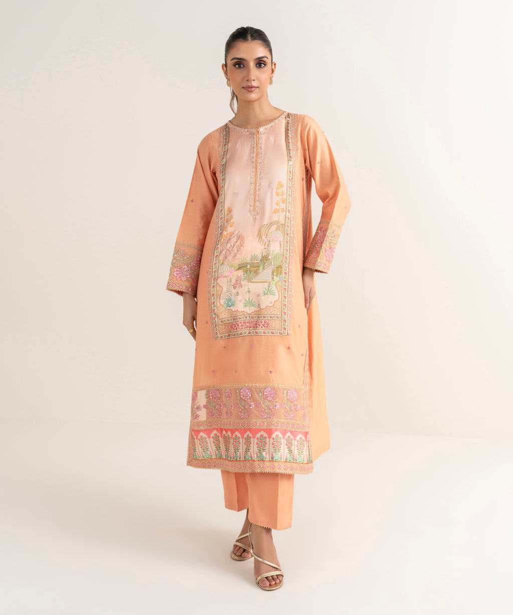 Embroidered Cotton Net Shirt