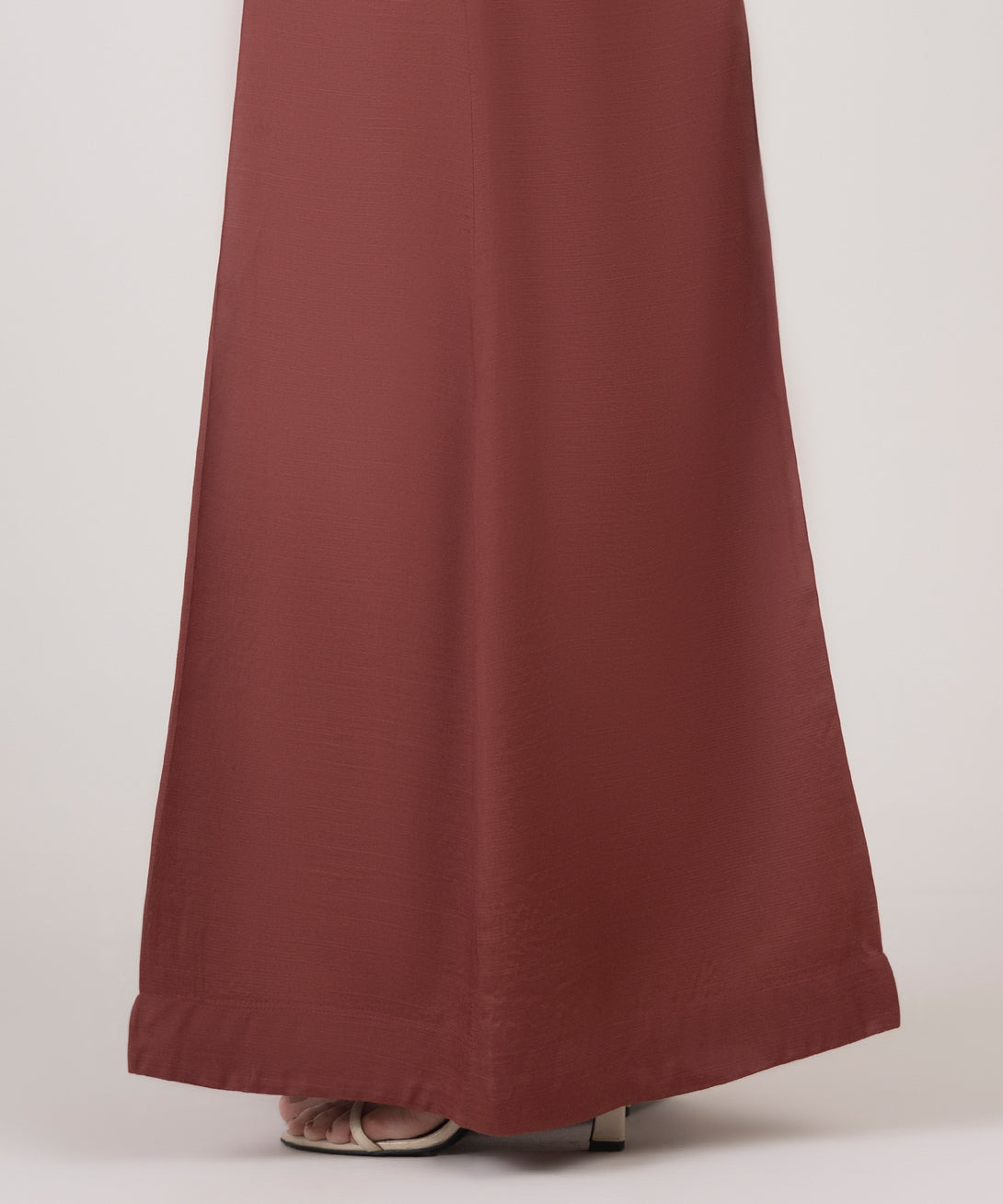 Women's RTW Viscose Raw Silk Brown Solid Sharara