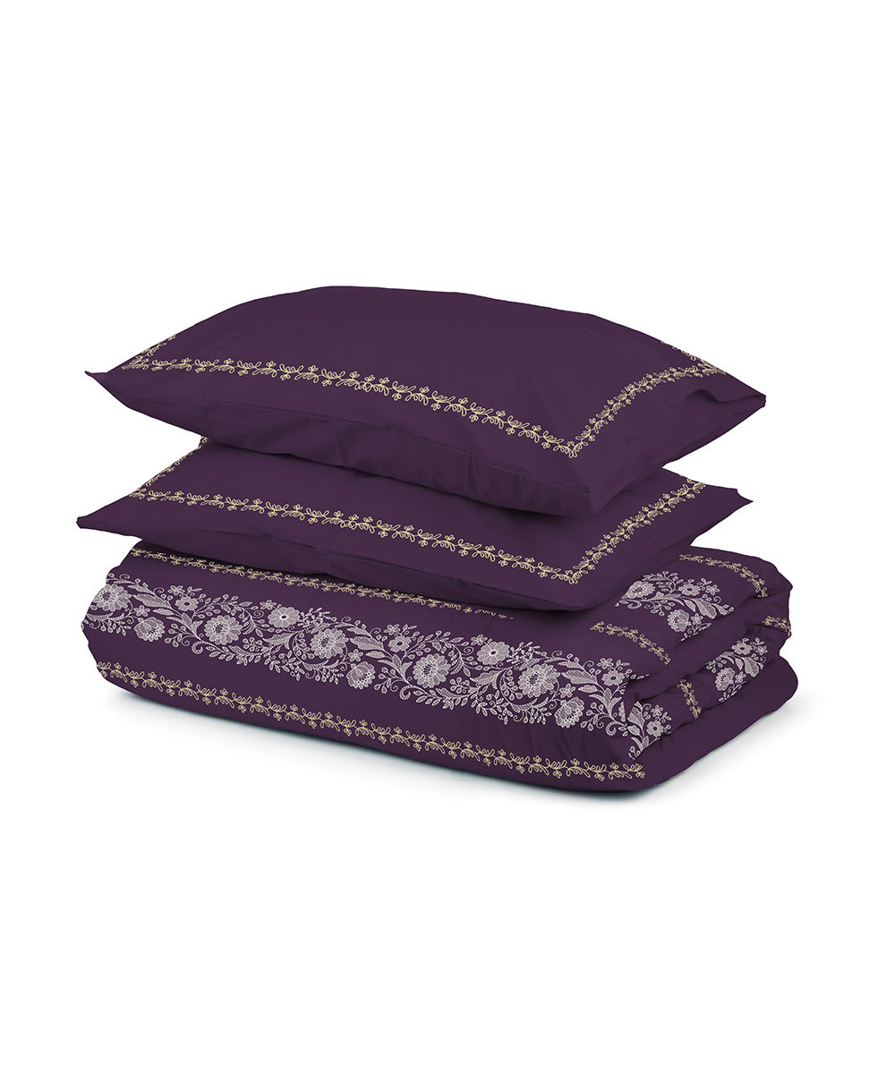 100% Cotton Sateen Purple Bed in a Bag